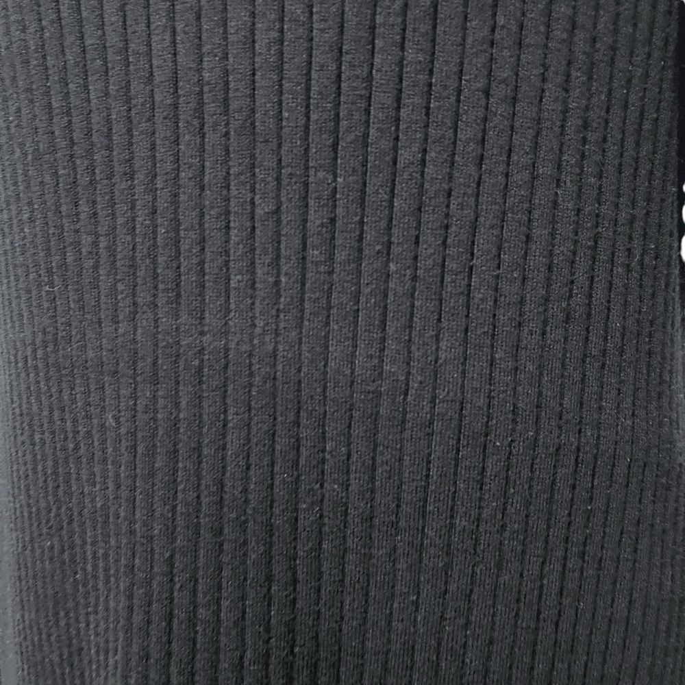 ANN TAYLOR Black Ribbed Stretch Knit Turtleneck Midi Dress L - Picture 2 of 6
